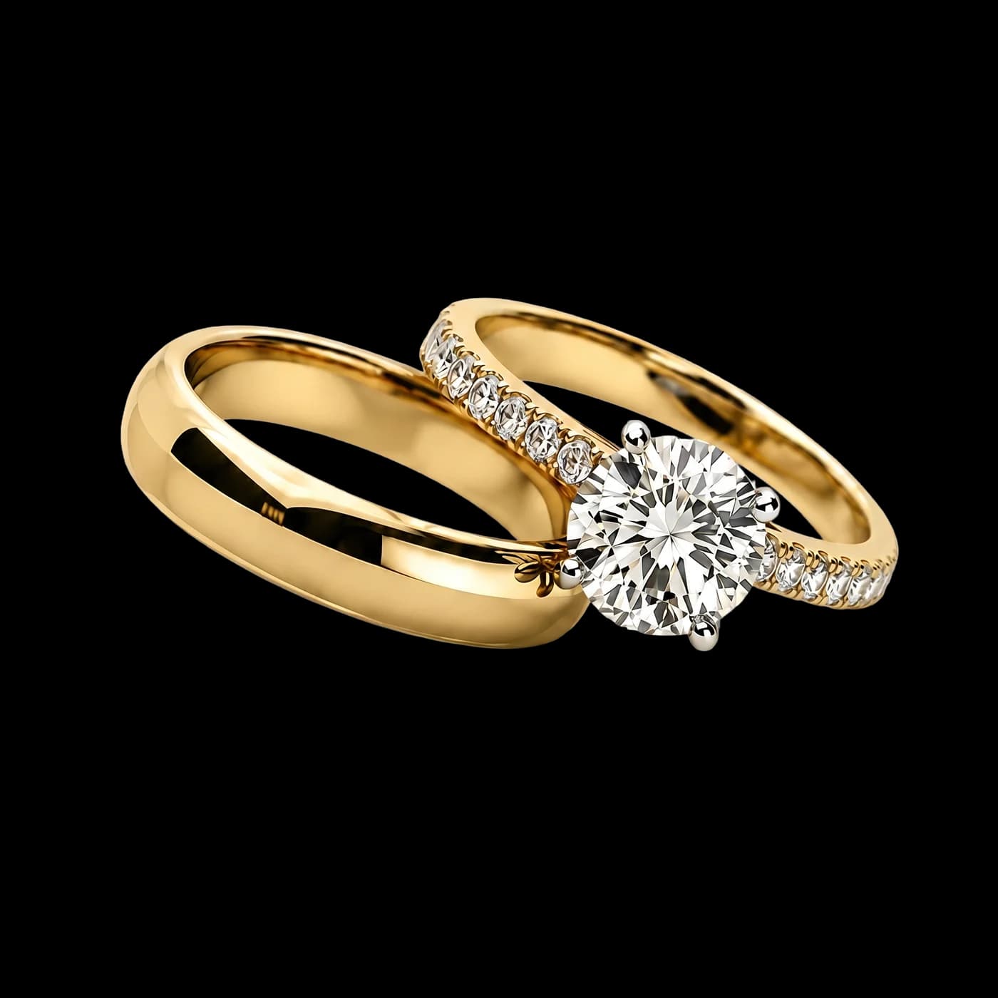 Grech Jewellers diamond engagement ring and matching wedding band